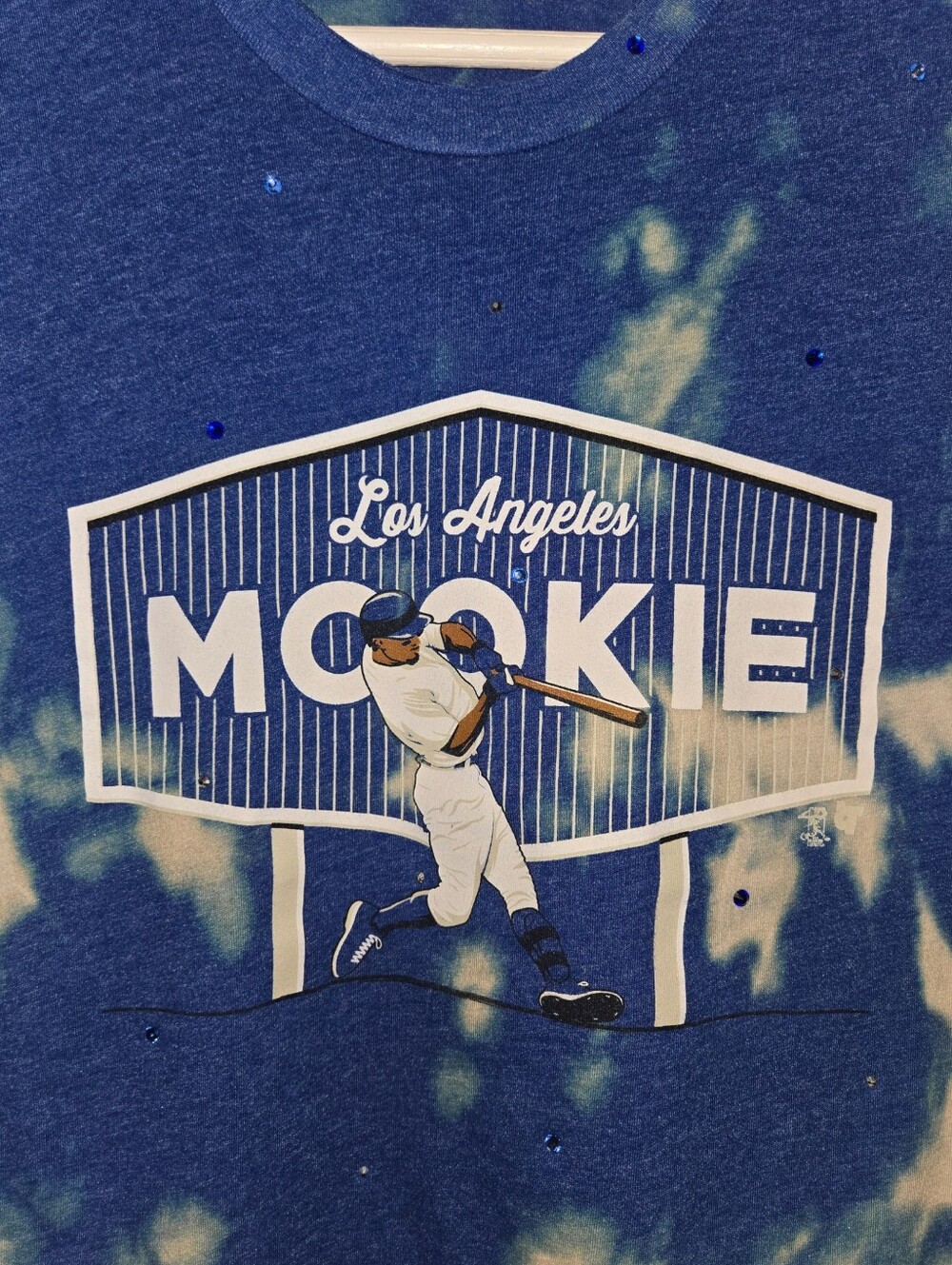 Los Angeles Dodgers Crop Topw/Rhinestones - Picture 3 of 5